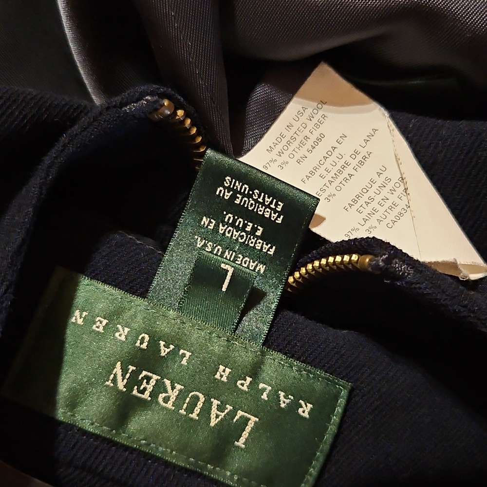 Vintage Lauren Ralph Lauren Martinique Military Style Hooded Worsted Wool Jacket - Picture 3 of 4